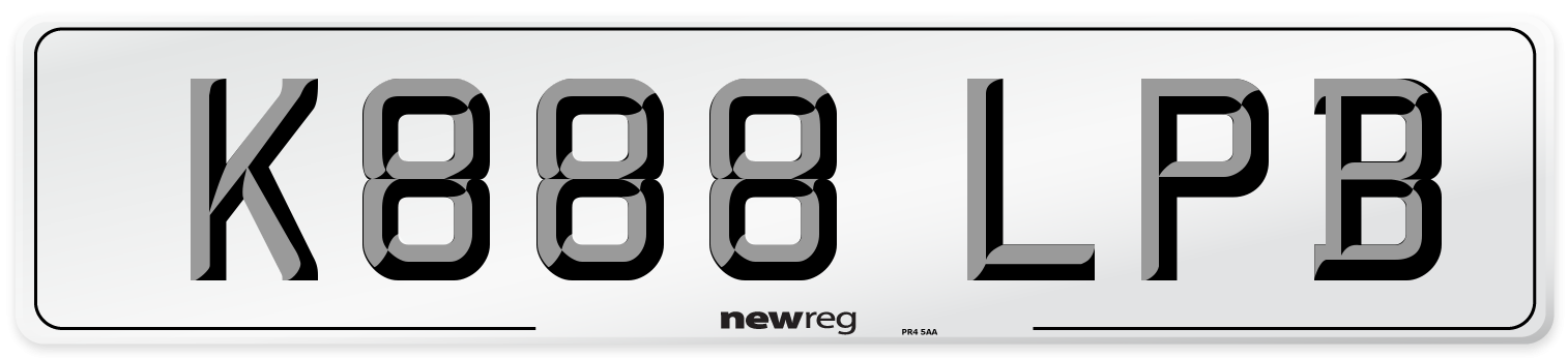 K888 LPB Number Plate from New Reg